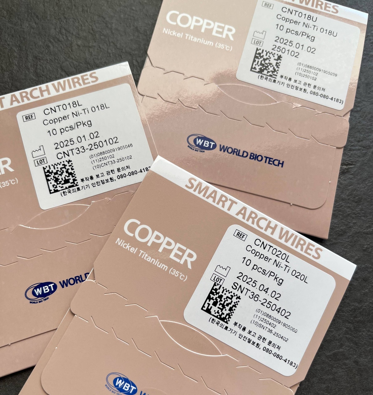 Дуги ортодонтичні WBT Copper Ni-Ti КВАДРАТНІ Lower (низ, 1 шт)