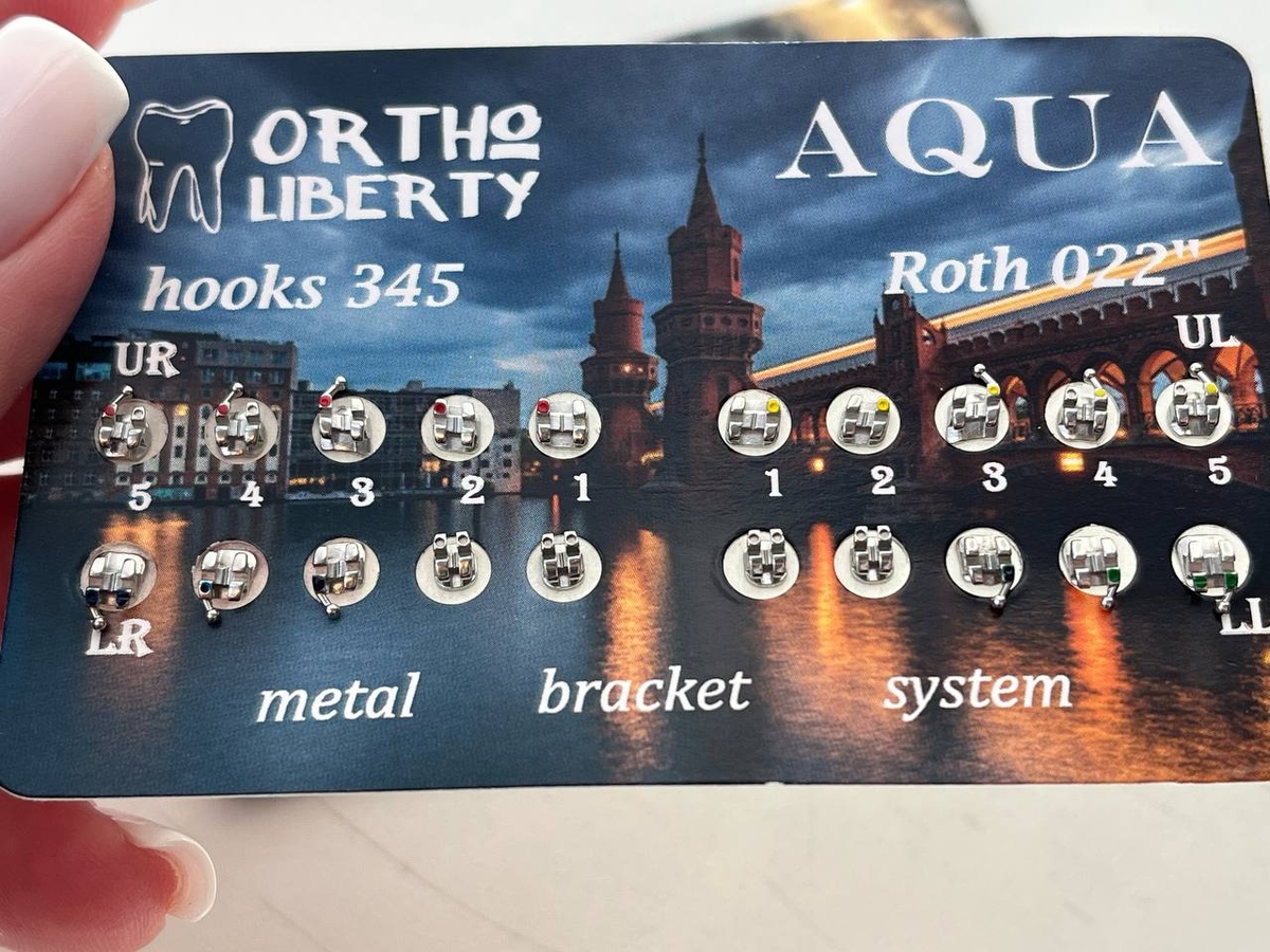 Брекети металеві AQUA Roth 022 гачок 3,4,5 Wendenta (China) (щелепа)